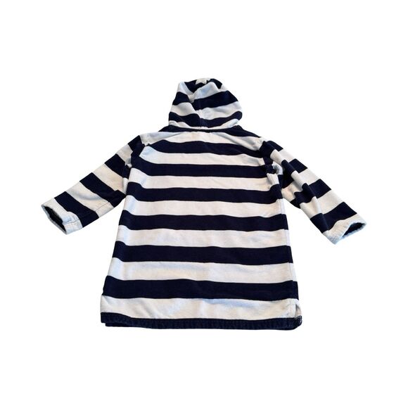 Pottery Barn Kids Terry Swim Coverup Size Medium 4/6 Navy White Stripe - Picture 4 of 4